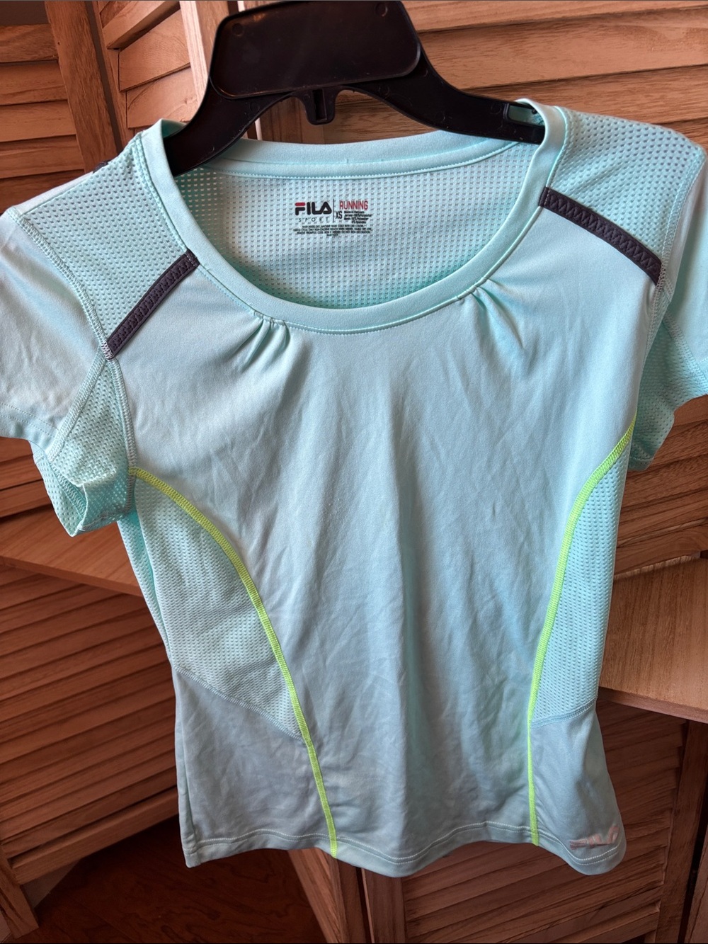FILA Aqua Performance Tee with Neon Yellow Piping XS